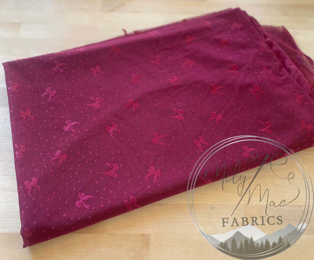 Cabernet Bow Jacquard Lace