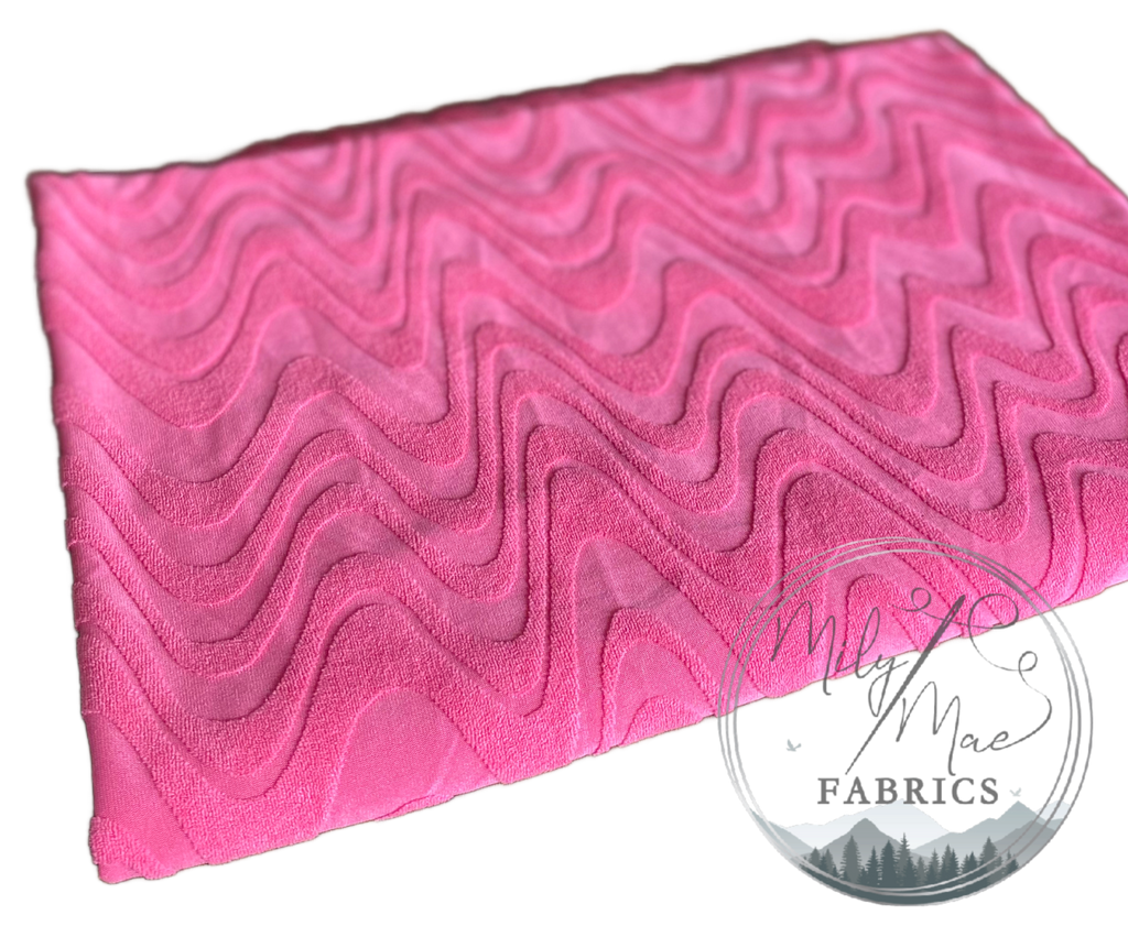 Pink Wave Towel Jacquard
