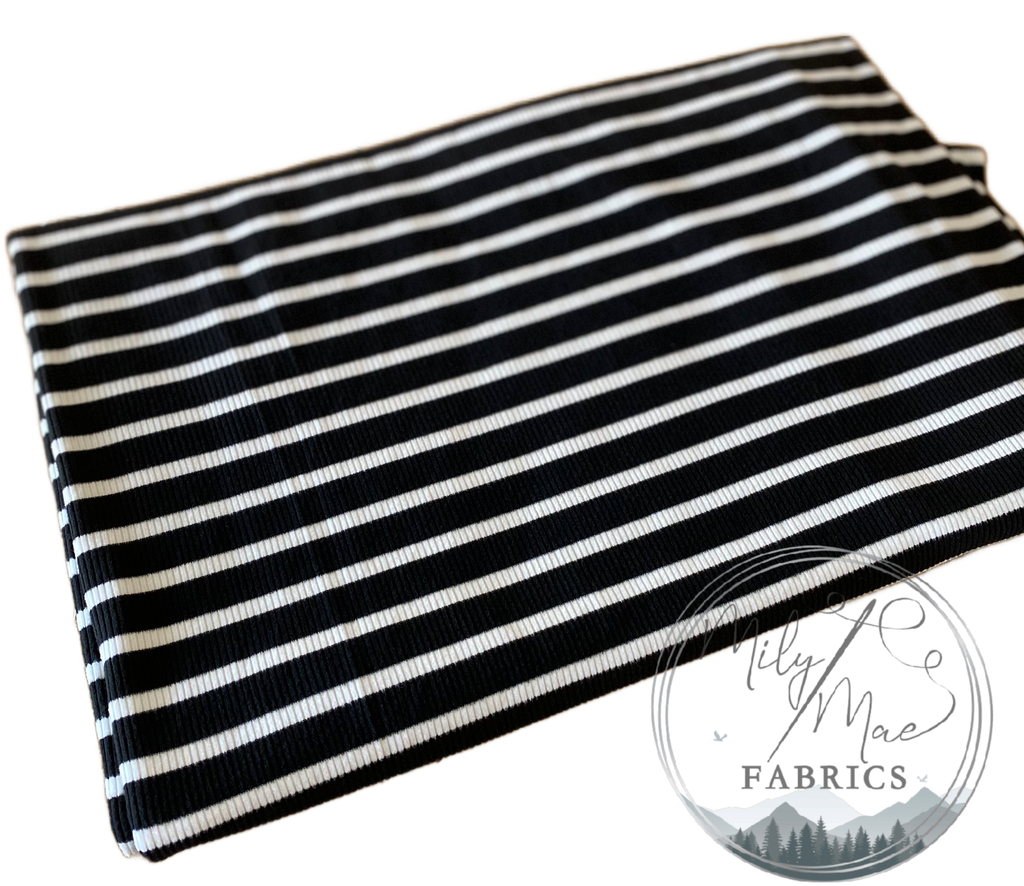 Black Super Striped Rib