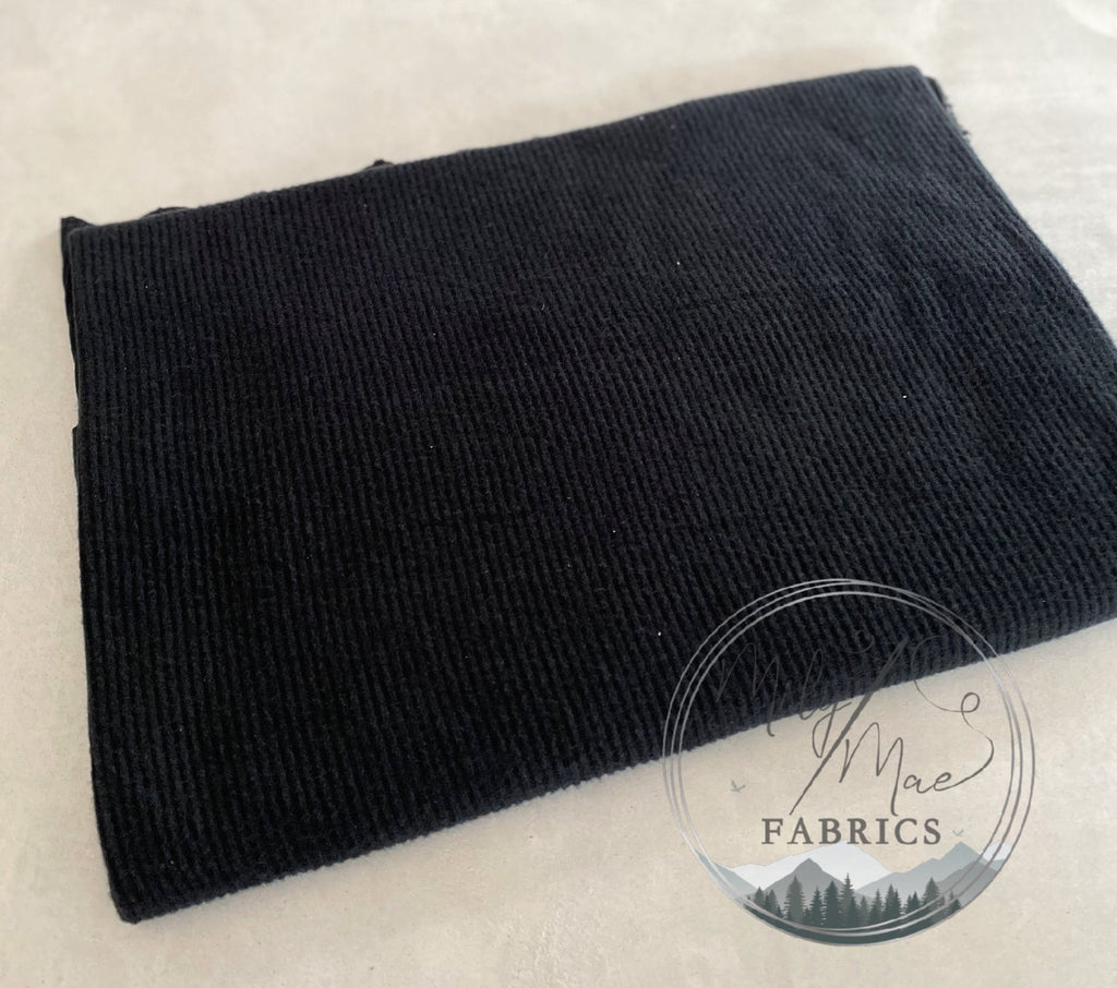 Black Brushed Cashmere Rib