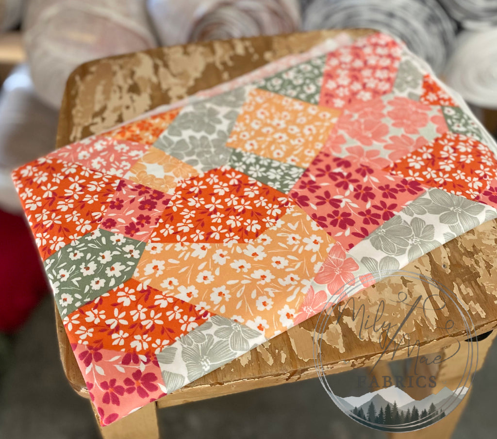 Hex Patchwork Floral Brushed Poly